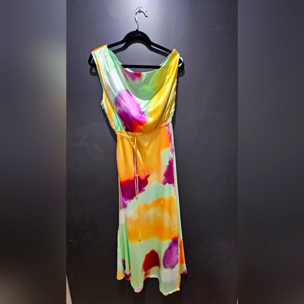 Vibrant One Shoulder Multicolor Dress